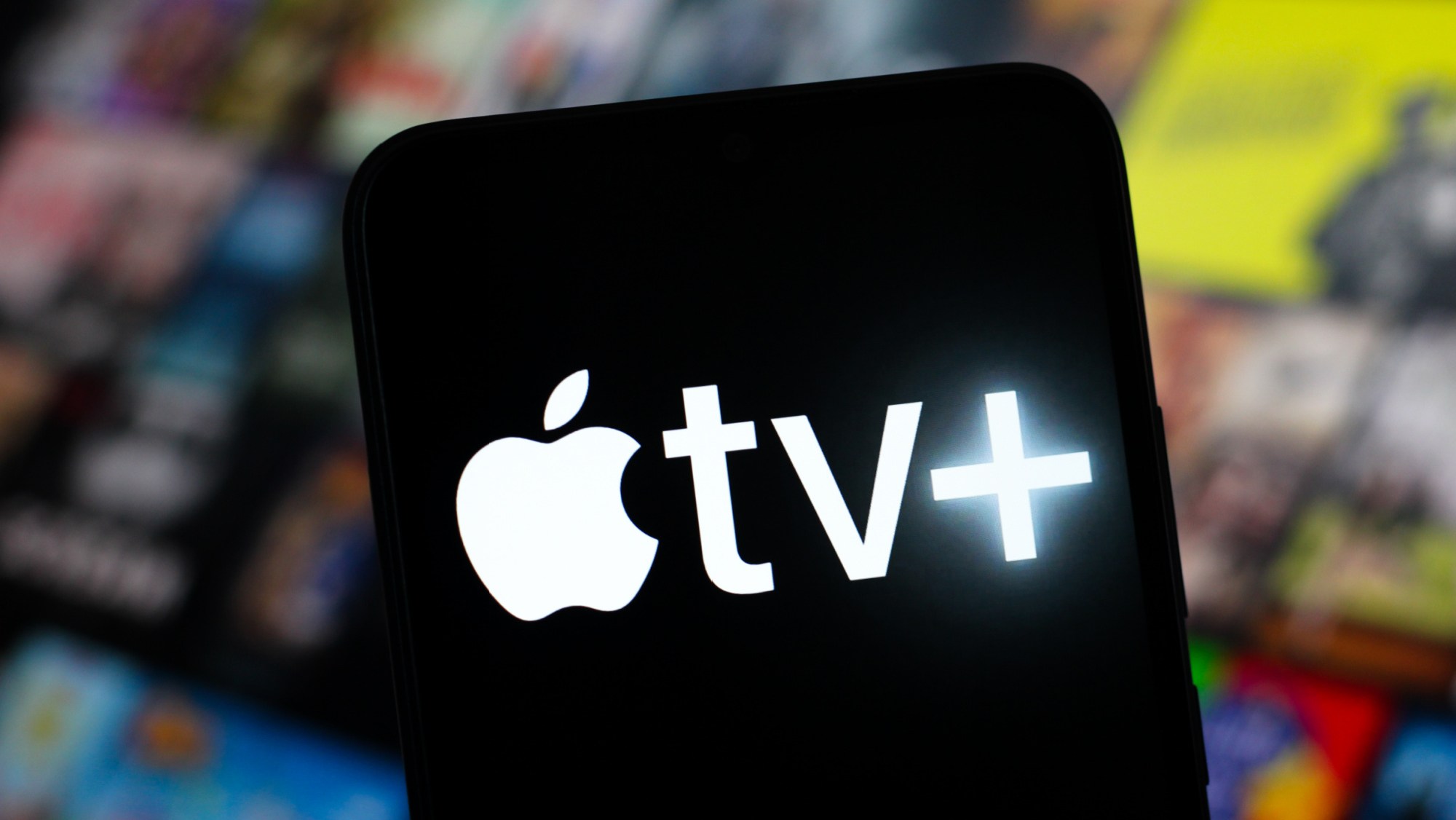 The Apple TV Plus logo is seen displayed on a smartphone screen. (Photo Illustration by Thomas Fuller/SOPA Images/LightRocket via Getty Images)